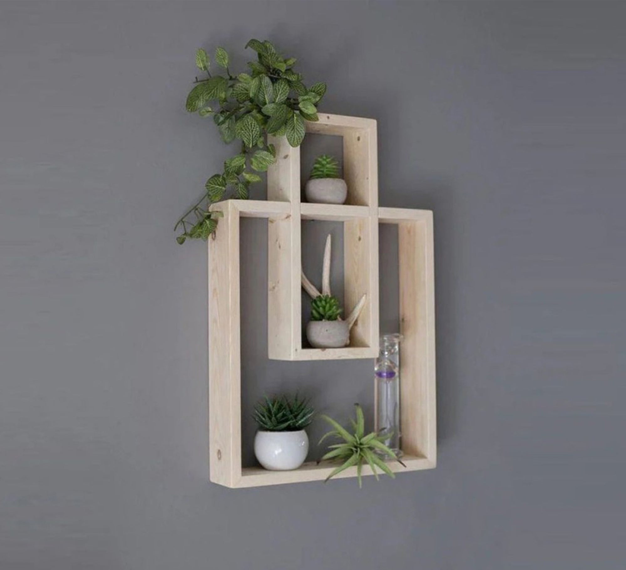 Hanging decorative unit with overlapping shelves - Vitrine Furniture - Décor