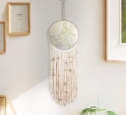 Hanging mirror with a beige macrame pendant - Vitrine Furniture - Mirrors