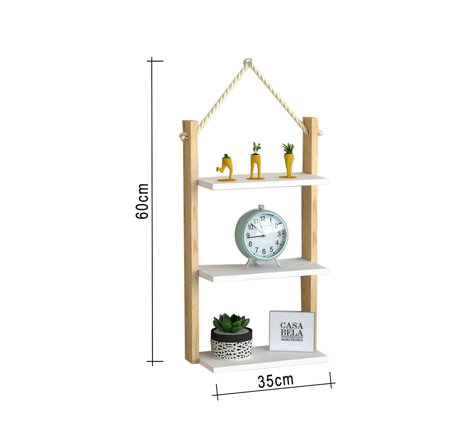 Hanging Shelves, Rustic Swing Rope Charm - Vitrine Furniture - Furniture