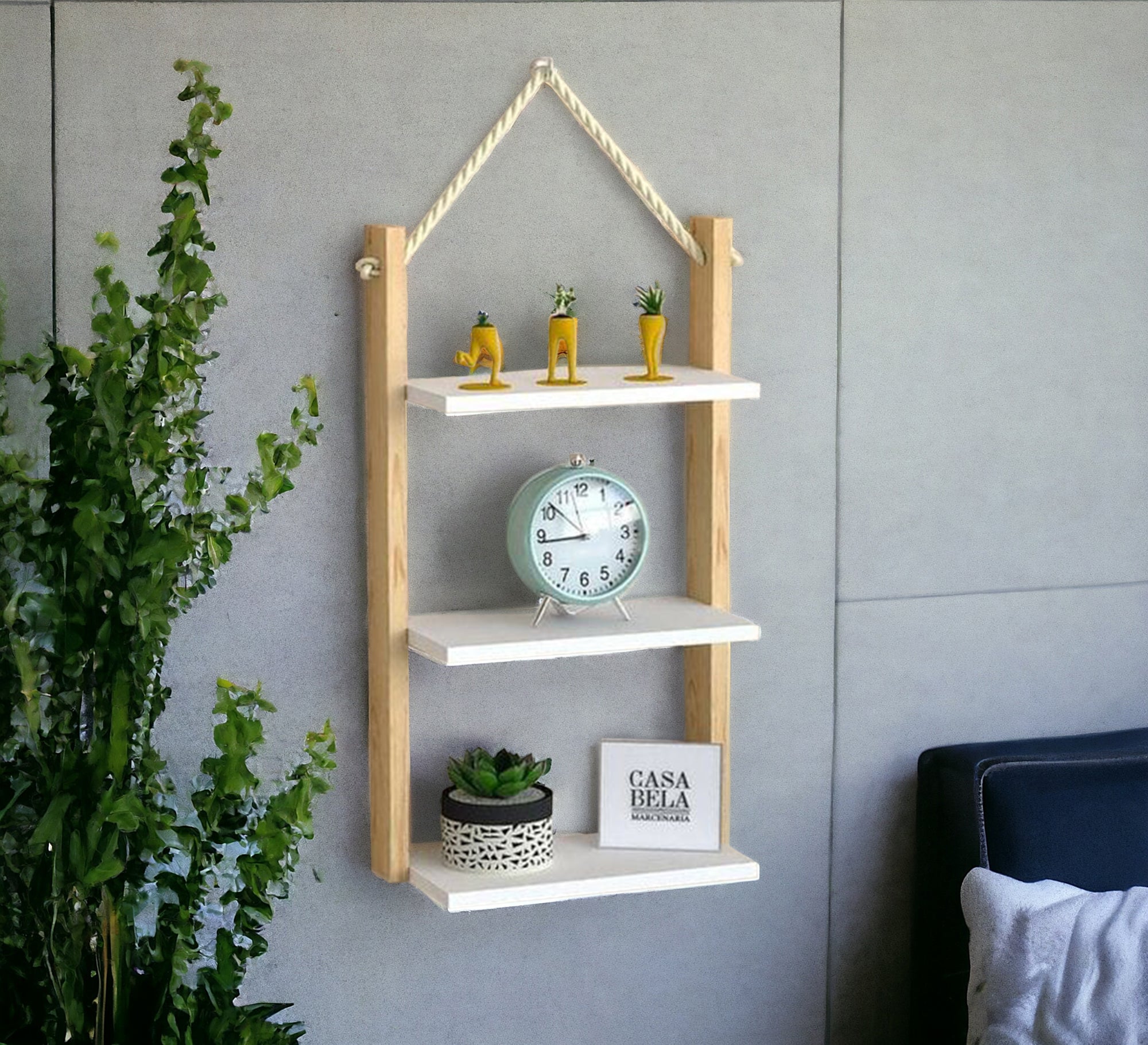 Hanging Shelves, Rustic Swing Rope Charm - Vitrine Furniture - Furniture