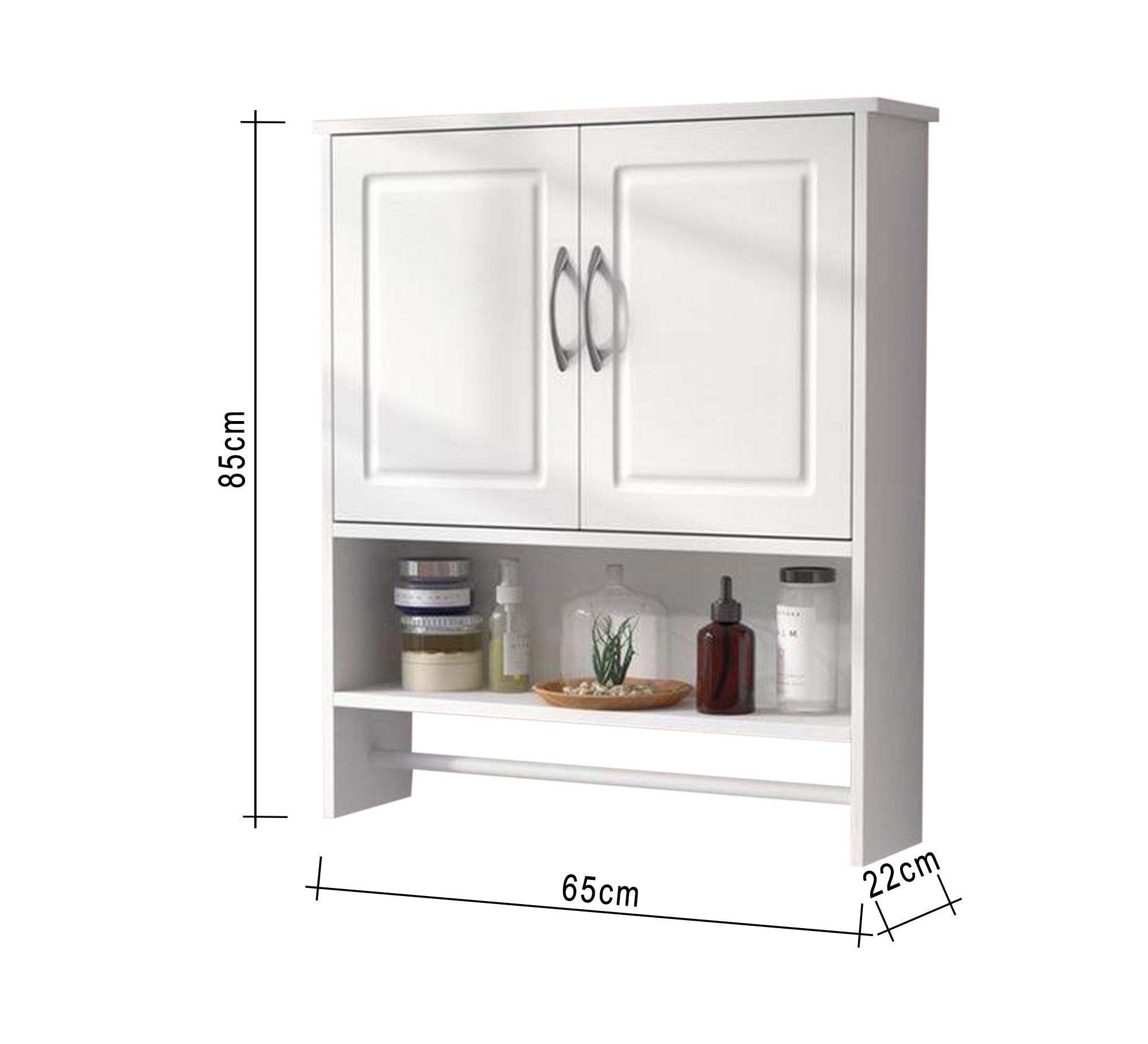 Hanging storage unit with shelf and towel rack - Vitrine Furniture - Furniture