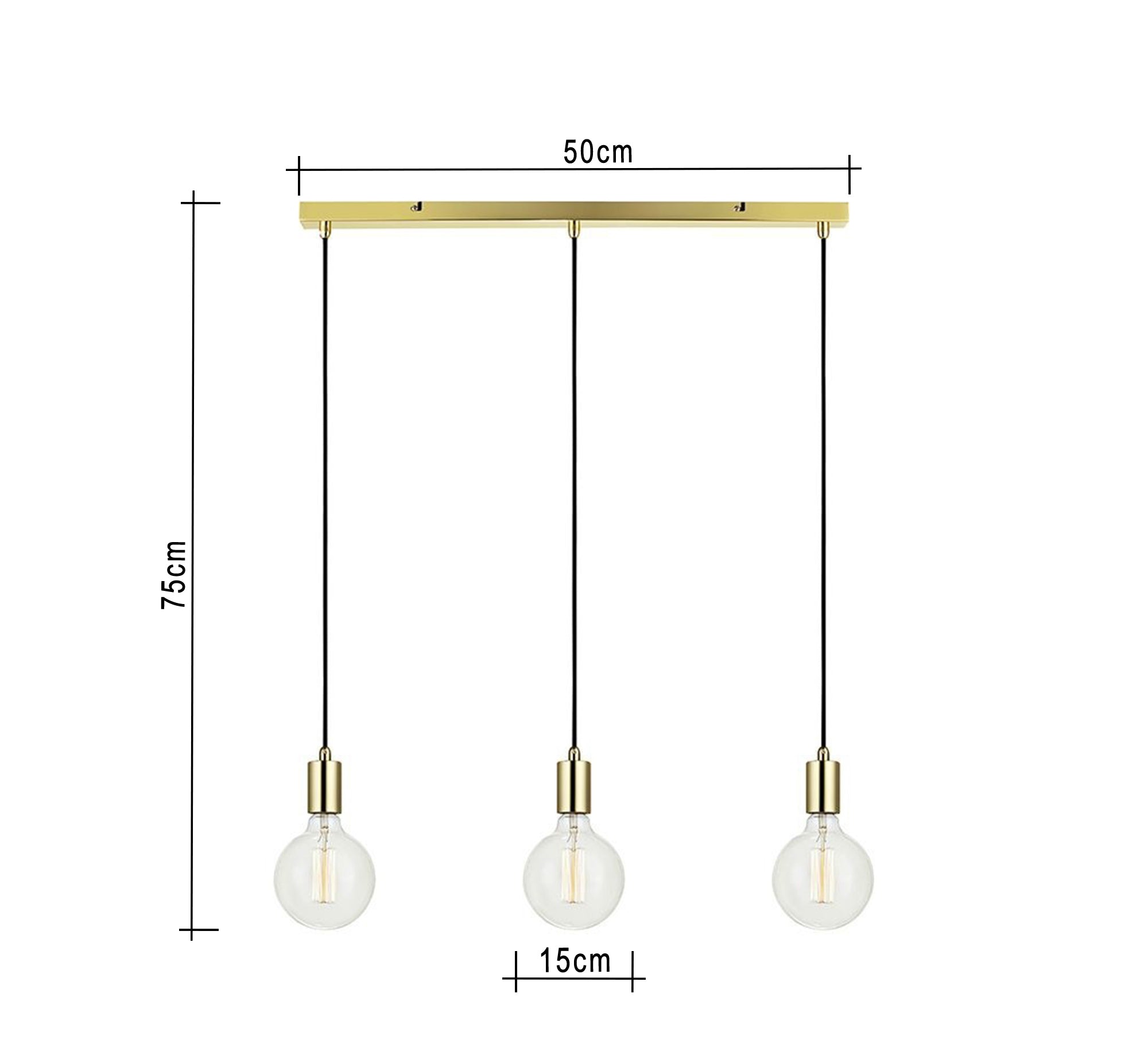 Hanging Track with Three Spherical Pendants - Vitrine Furniture - Lighting