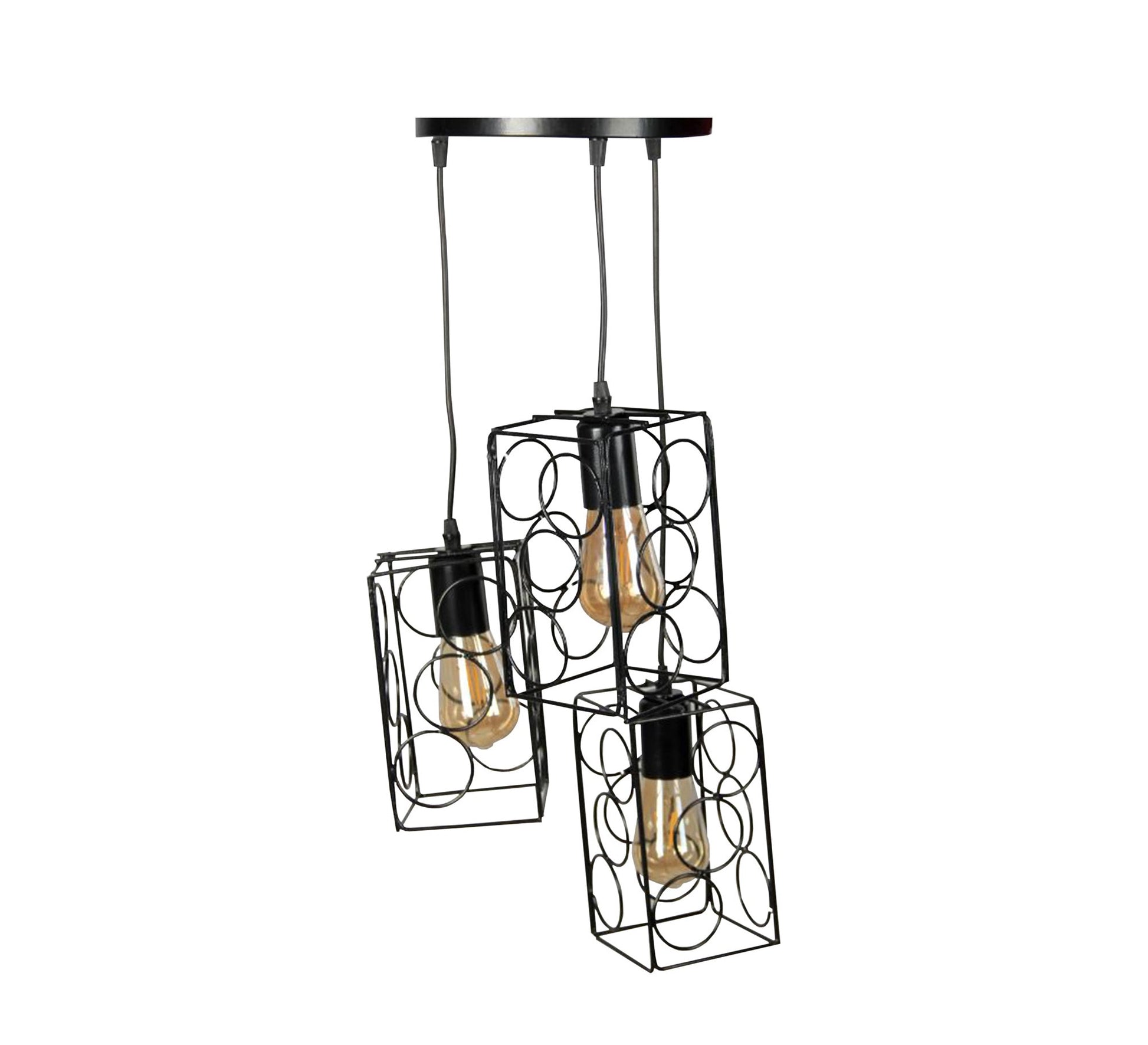 Hanging with 3 hollow box pendants - Vitrine Furniture - Pendant lights