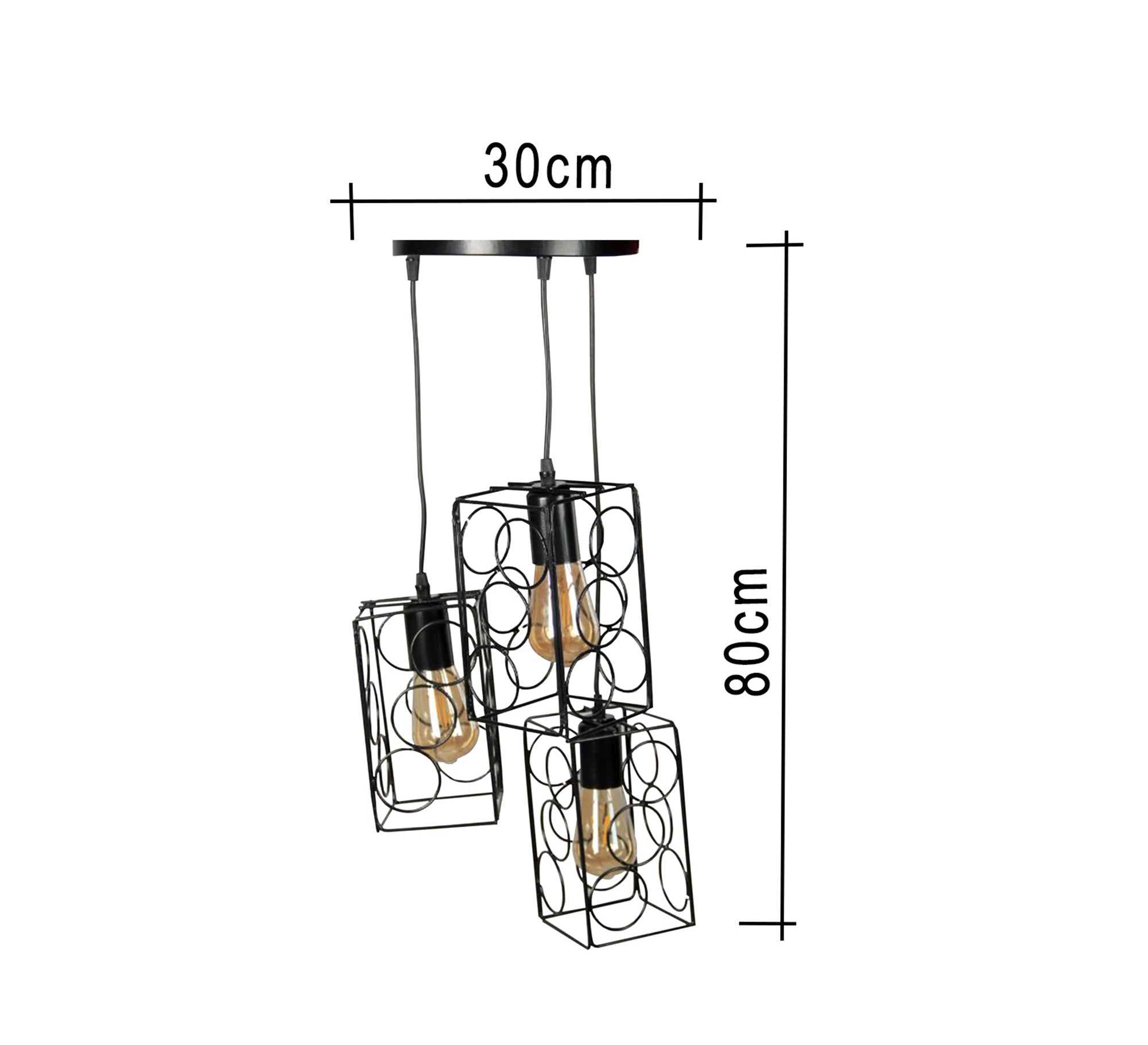 Hanging with 3 hollow box pendants - Vitrine Furniture - Pendant lights
