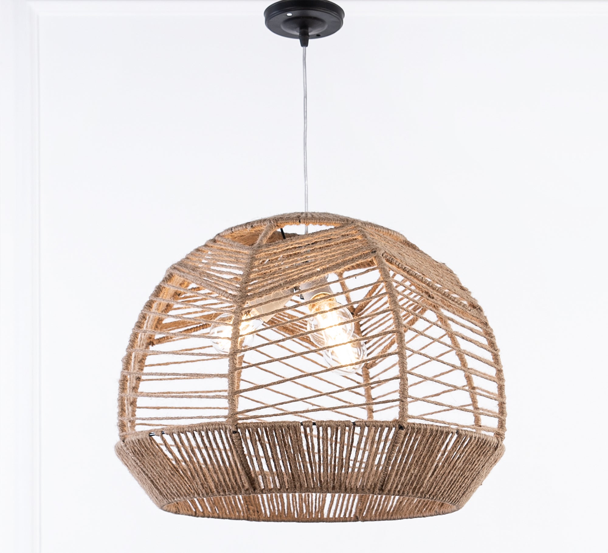 Hemispherical bamboo ceiling lamp - Vitrine Furniture - Lighting