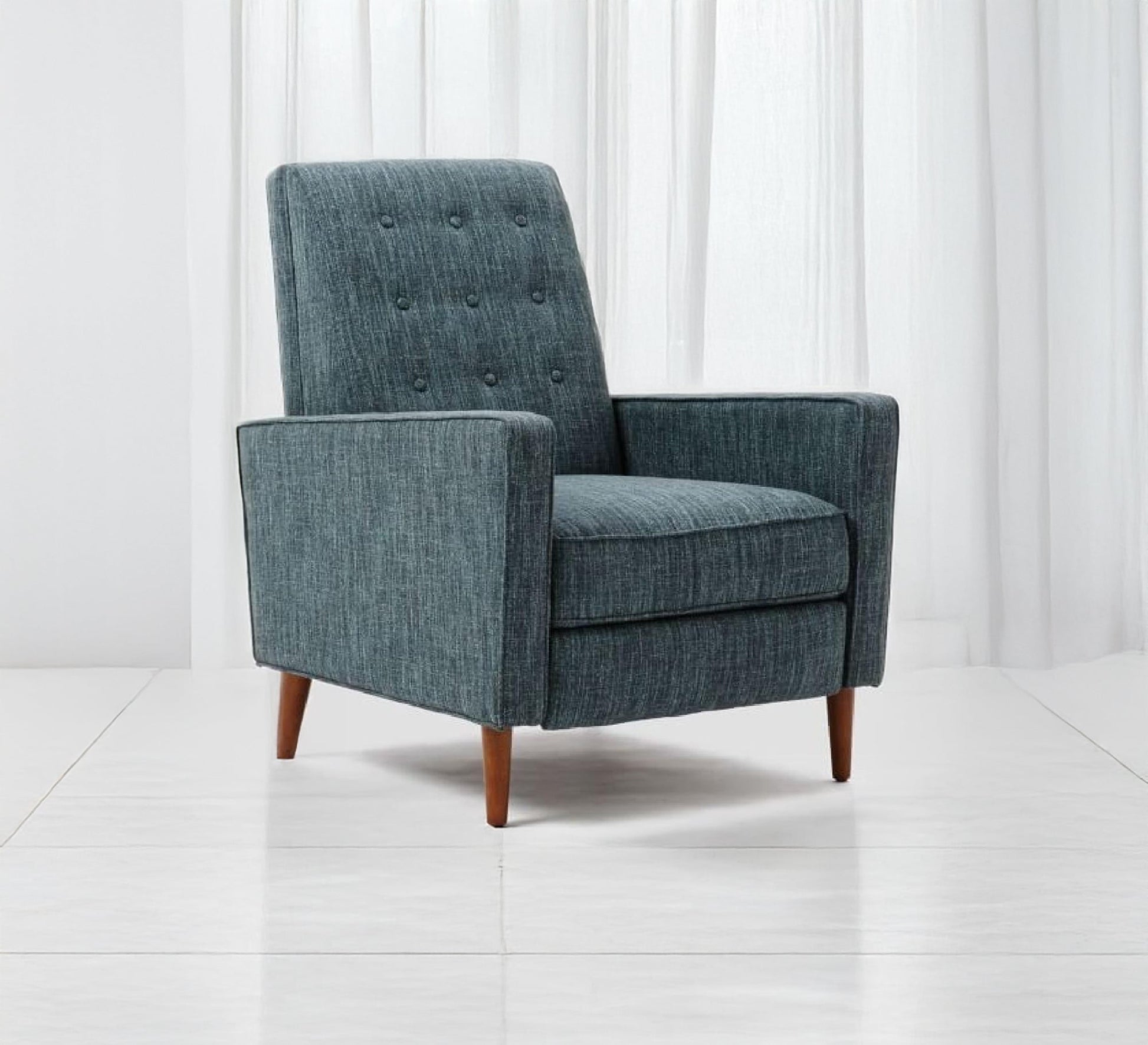 High back armchair with wooden leg - Vitrine Furniture - Furniture