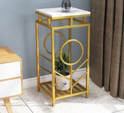 High side table with a white marble top - Vitrine Furniture - Furniture