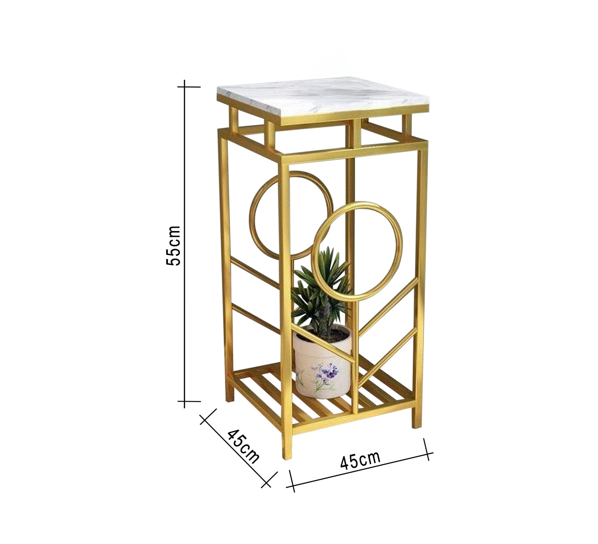 High side table with a white marble top - Vitrine Furniture - Furniture
