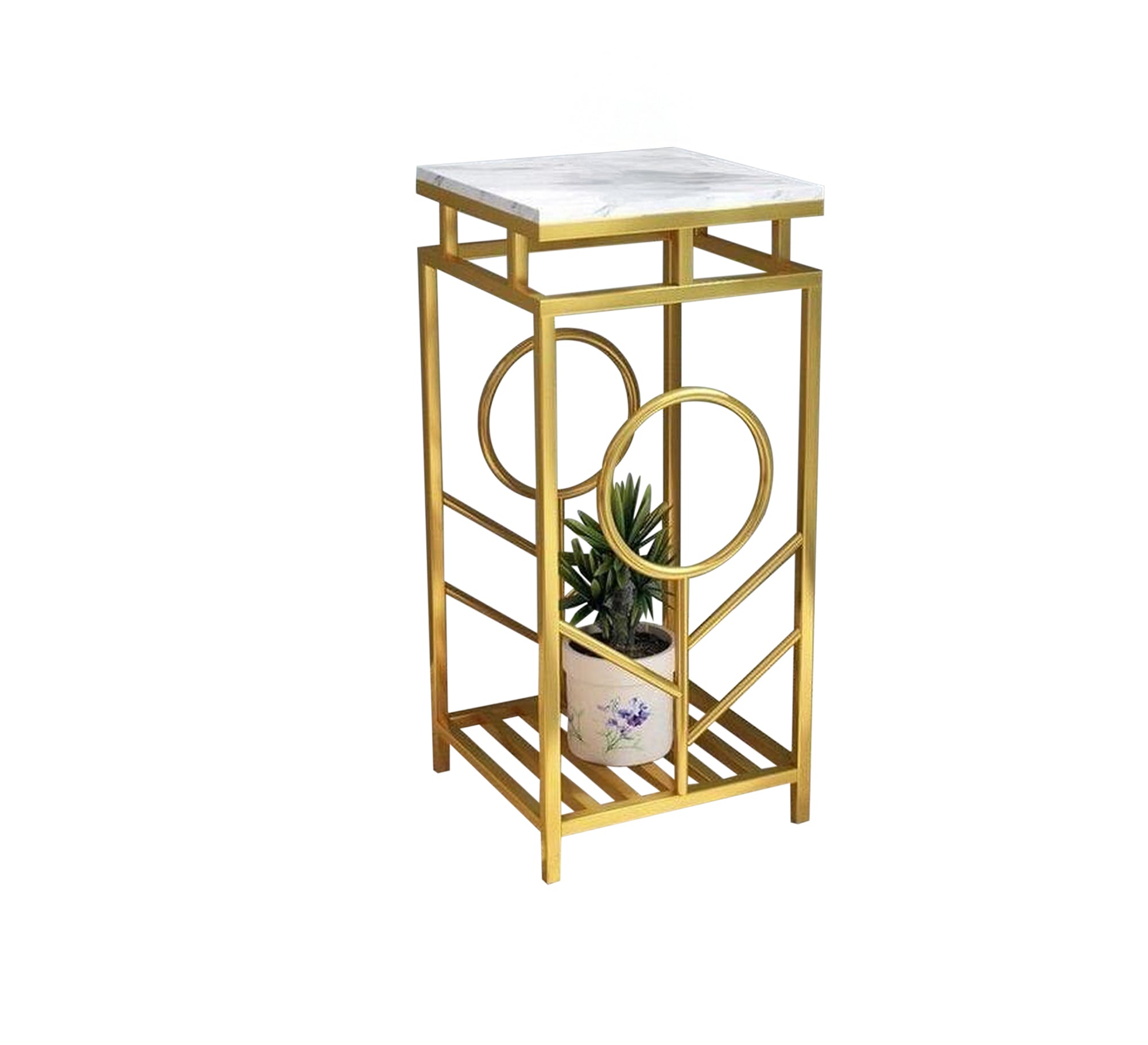 High side table with a white marble top - Vitrine Furniture - Furniture
