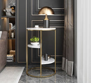 High side table with three white marble shelves - Vitrine Furniture - Furniture