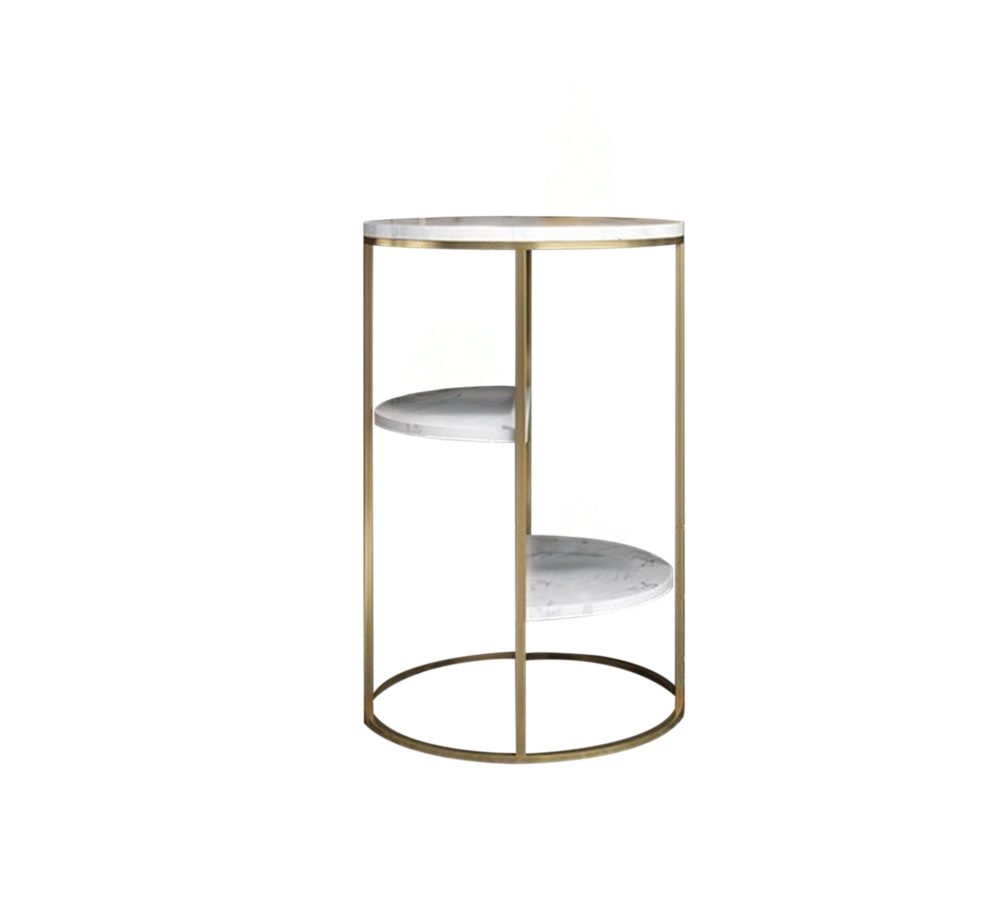 High side table with three white marble shelves - Vitrine Furniture - Furniture