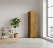 Homely Brown Storage Cupboard - Dual Vertical Doors, Sleek & Stylish - Vitrine Furniture - Wall shelves