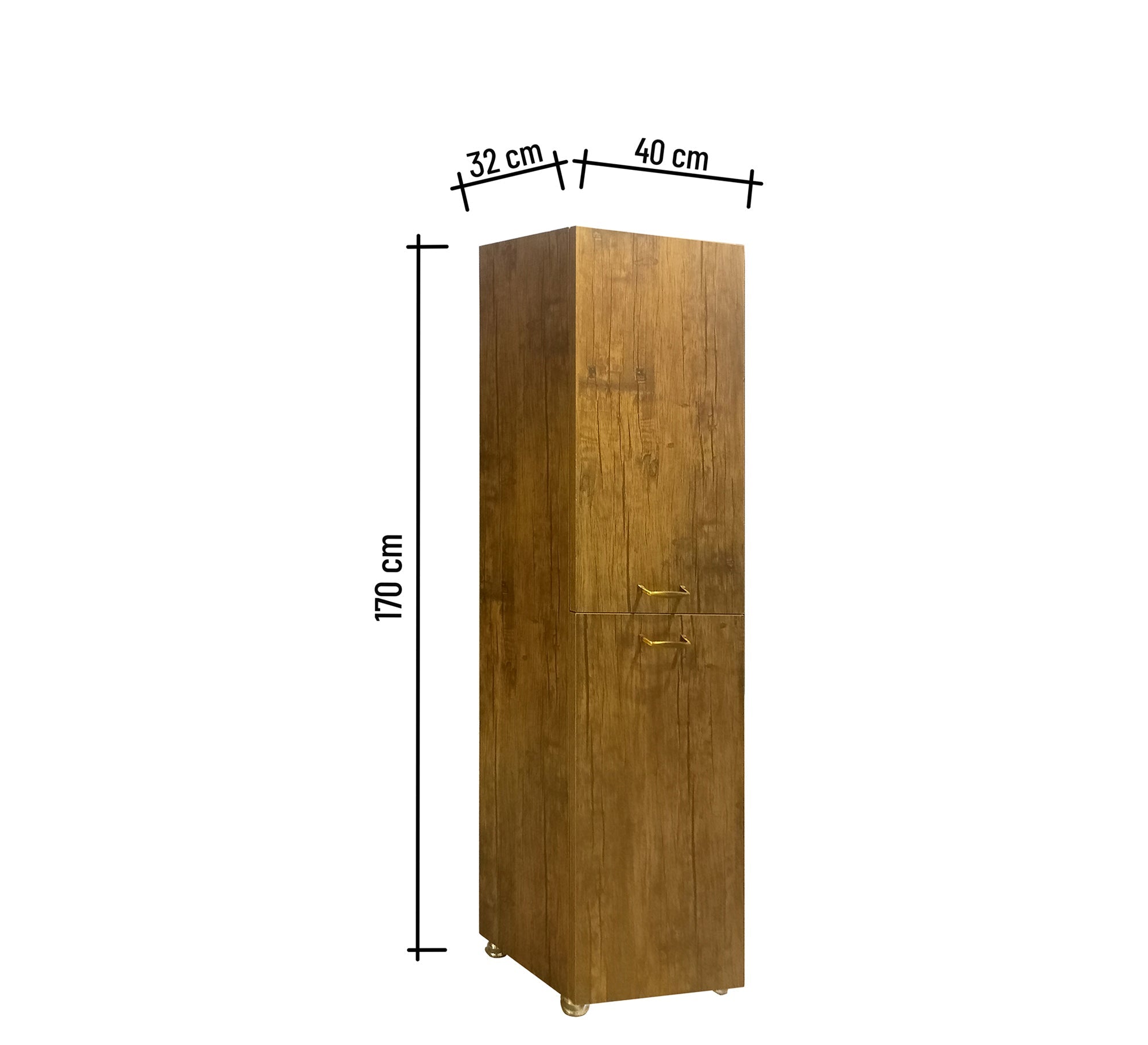 Homely Brown Storage Cupboard - Dual Vertical Doors, Sleek & Stylish - Vitrine Furniture - Wall shelves