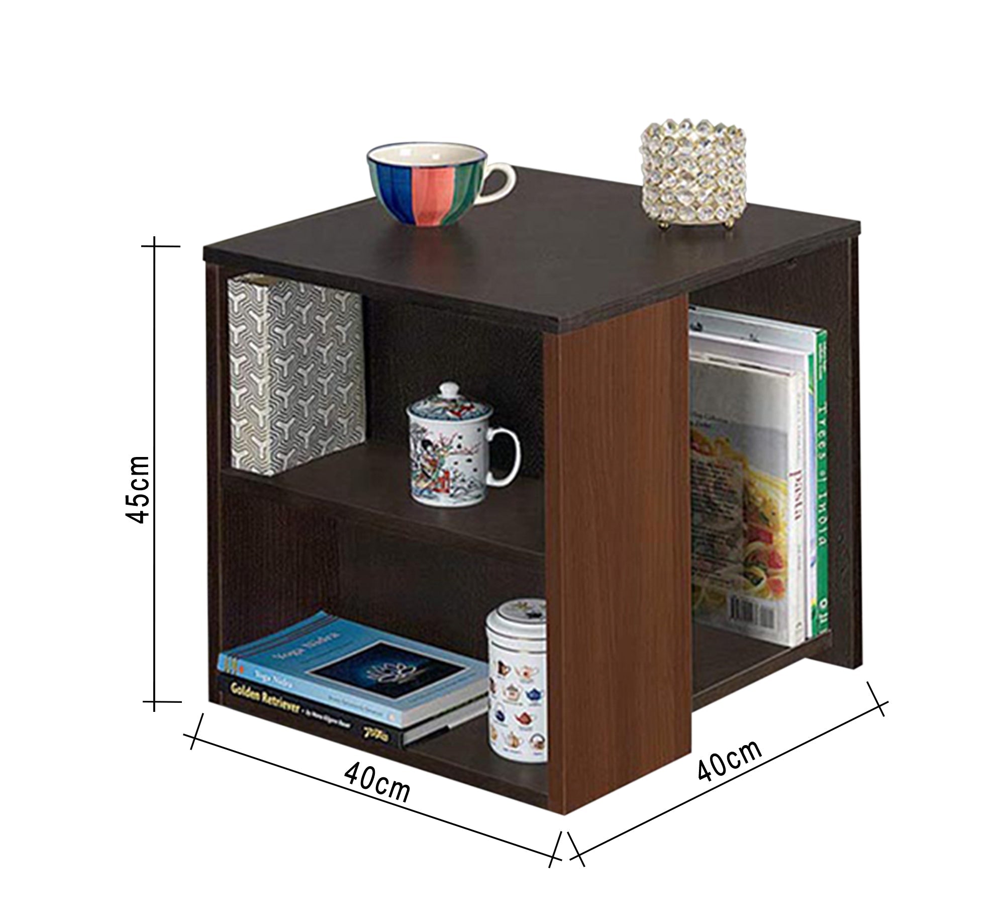 Honey Brown & Black Compact Table - Vitrine Furniture - Furniture