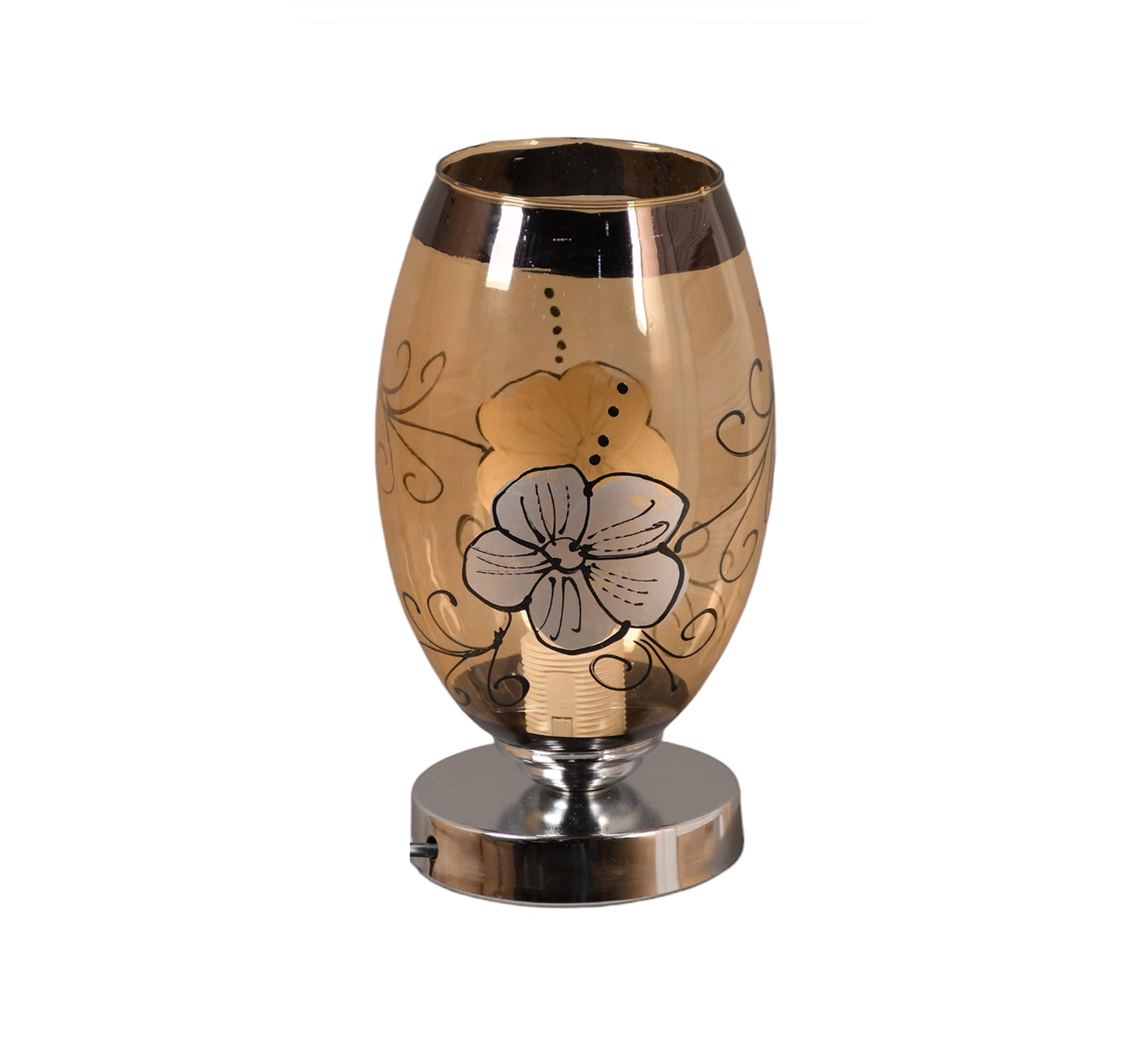 Honey - colored and brown metal and glass lampshade - Vitrine Furniture - Lighting