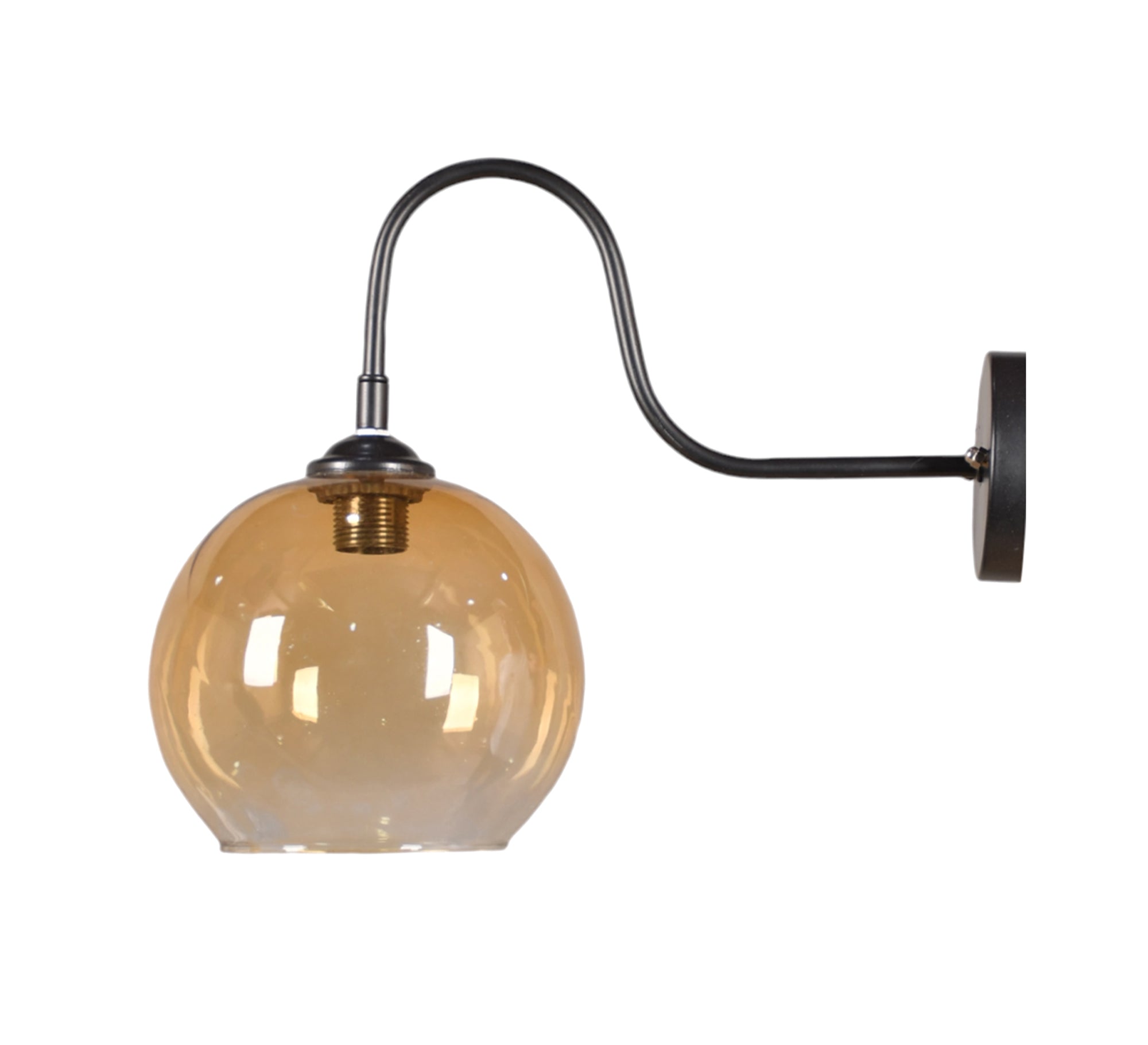 Honey - colored spherical metal and glass pendant lamp - Vitrine Furniture - Lighting