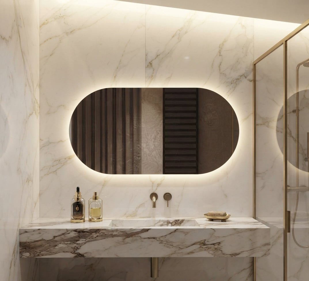 Horizontal capsule mirror with backlight - Vitrine Furniture - Mirrors