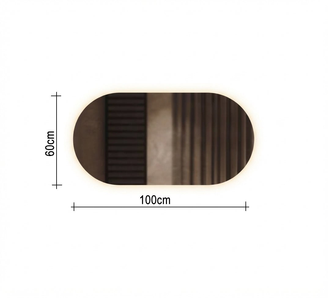 Horizontal capsule mirror with backlight - Vitrine Furniture - Mirrors