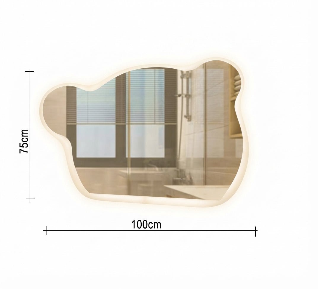 Horizontal cloud-shaped illuminated mirror - Vitrine Furniture - Mirrors