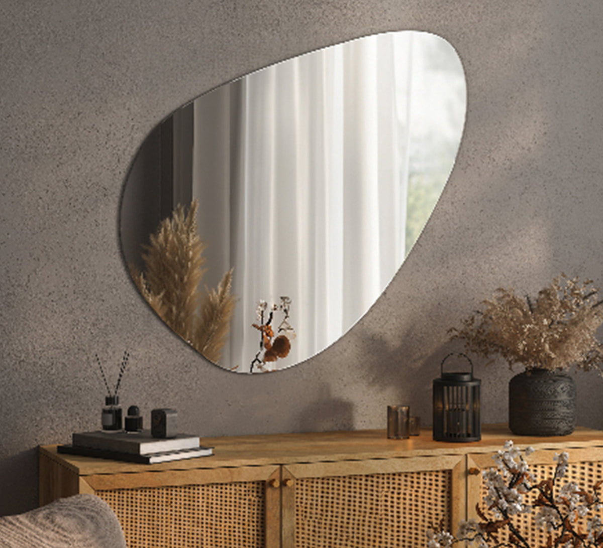 Horizontal pebble mirror without a frame - Vitrine Furniture - Mirrors