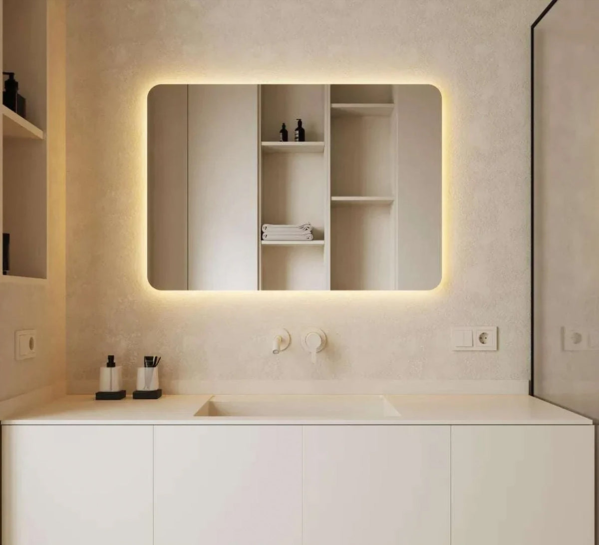 Horizontal Rectangular Mirror with Backlight - Vitrine Furniture - Mirrors