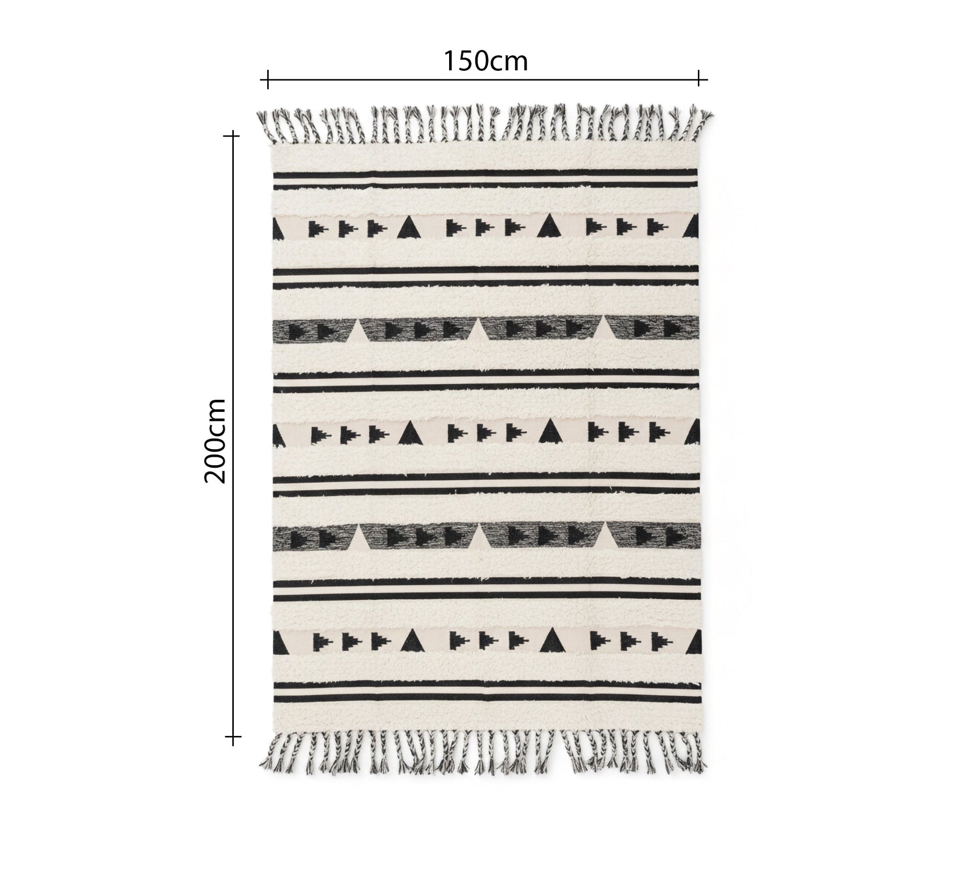Horizontally striped pile rug with triangle pattern - Vitrine Furniture - Accessories
