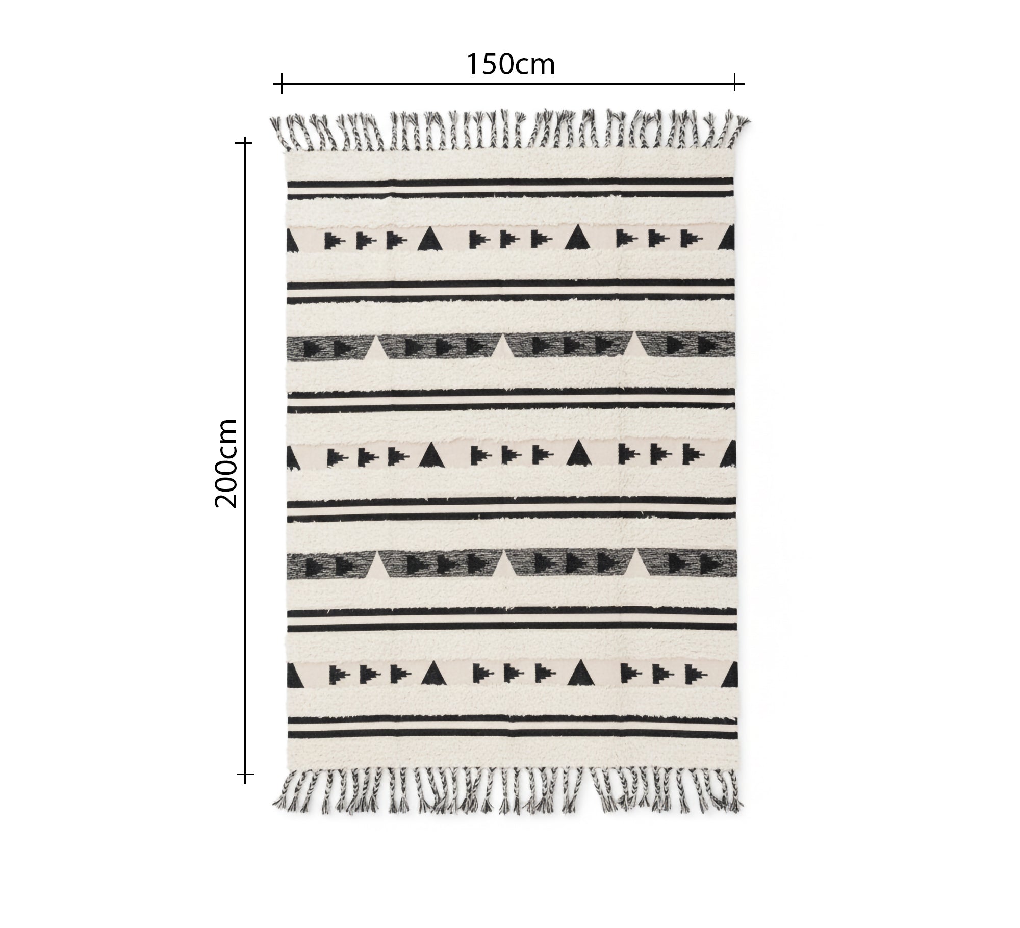 Horizontally striped pile rug with triangle pattern - Vitrine Furniture - Accessories