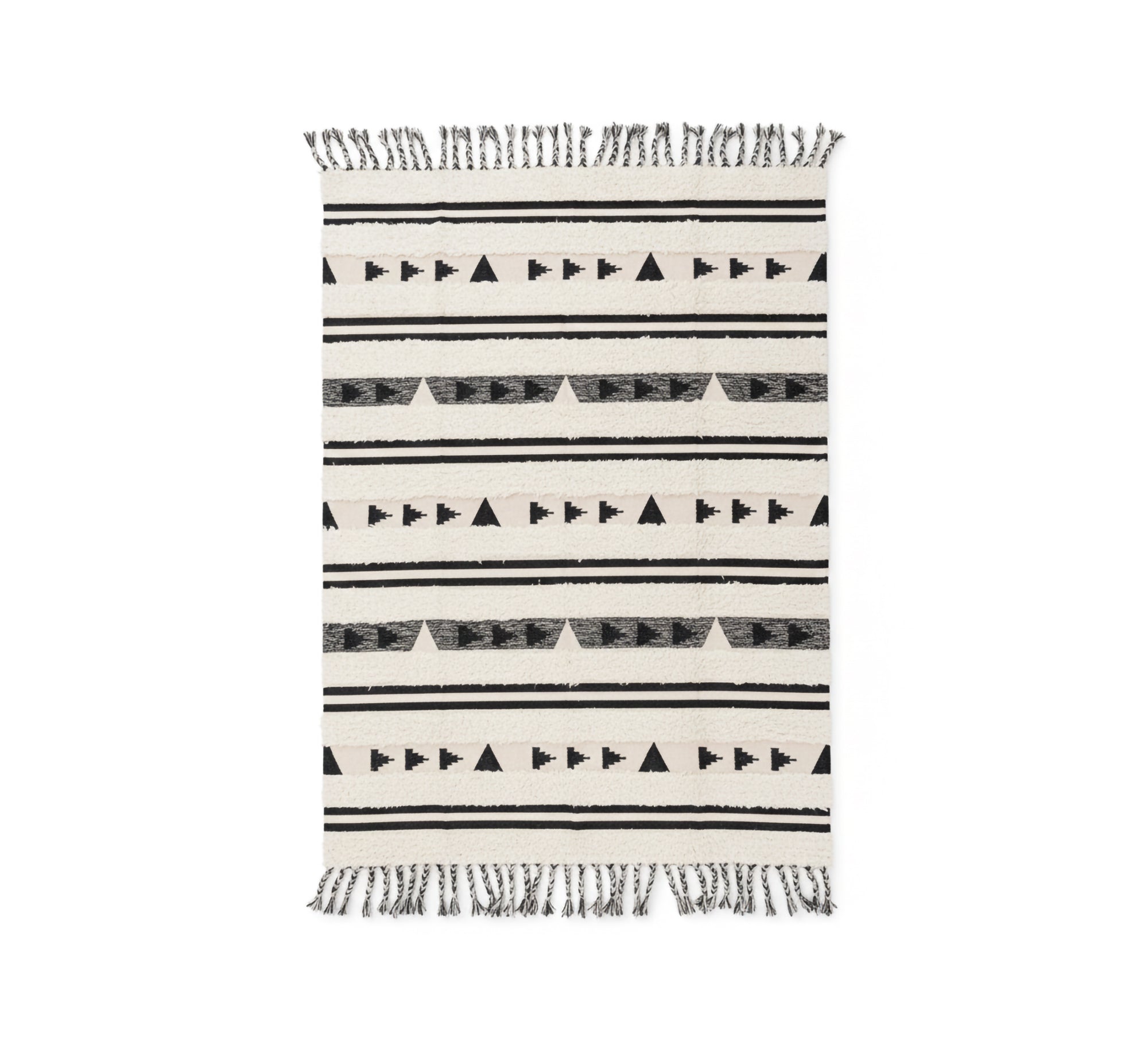 Horizontally striped pile rug with triangle pattern - Vitrine Furniture - Accessories