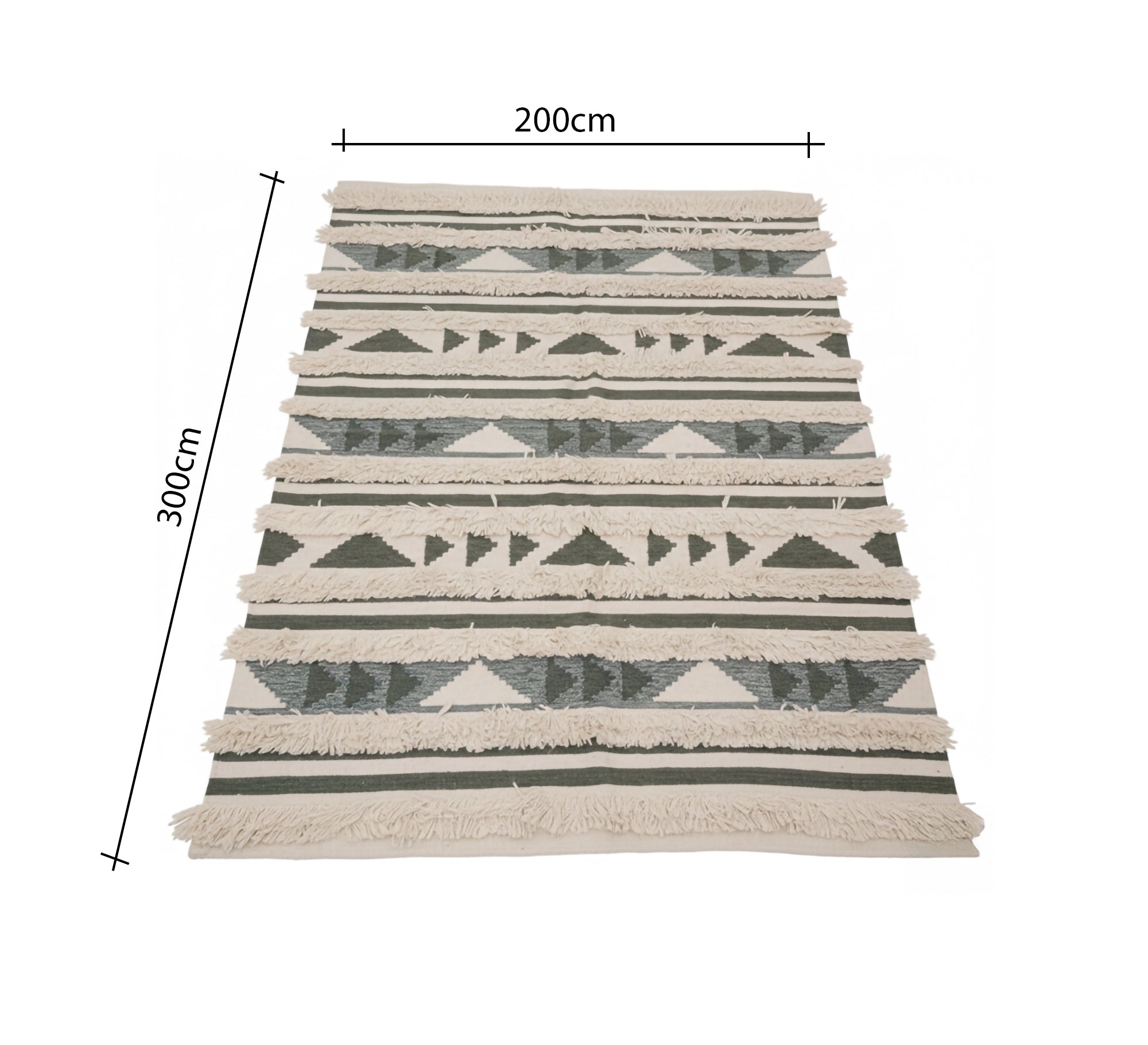 Horizontally striped pile rug with triangle patterns - Vitrine Furniture - Accessories