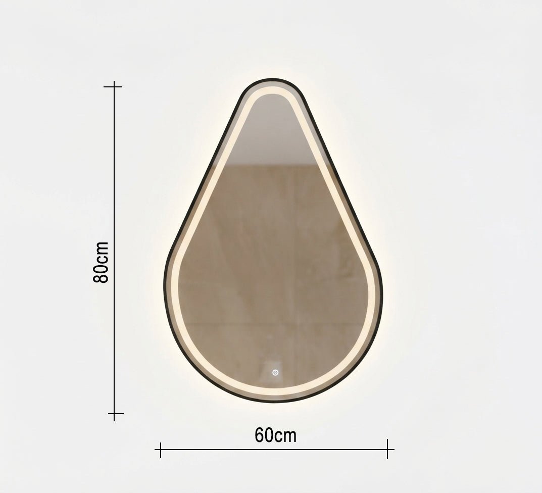 Illuminated metal frame teardrop mirror - Vitrine Furniture - Mirrors