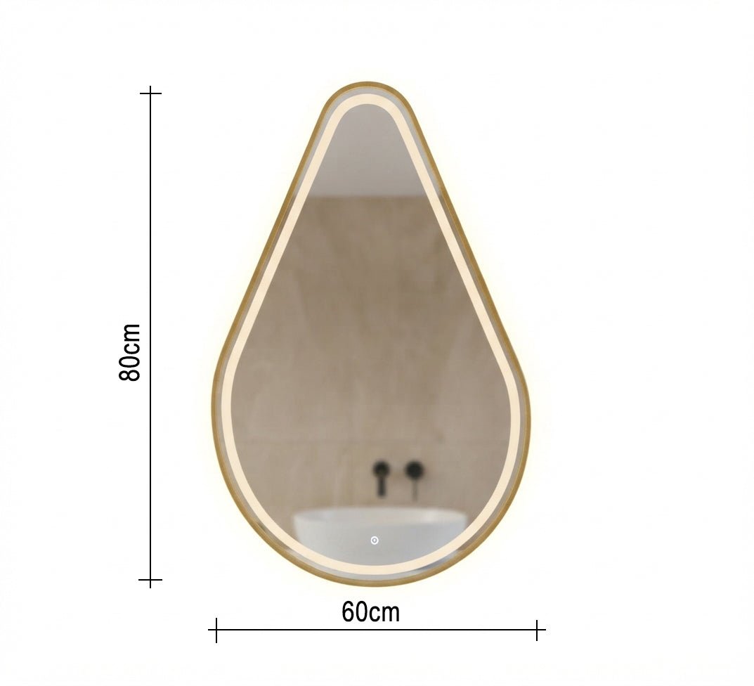 Illuminated metal frame teardrop mirror - Vitrine Furniture - Mirrors