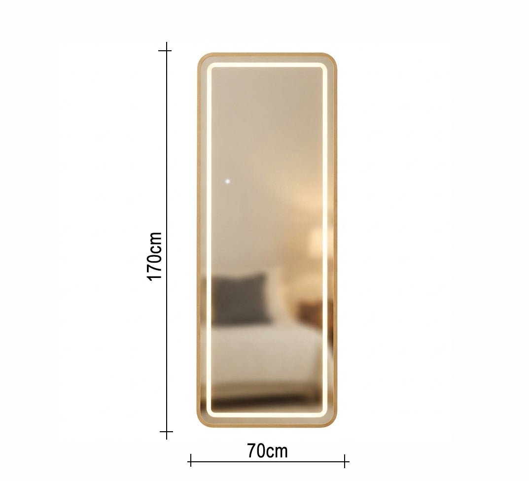 Illuminated rectangular floor mirror with a stand - Vitrine Furniture - Mirrors
