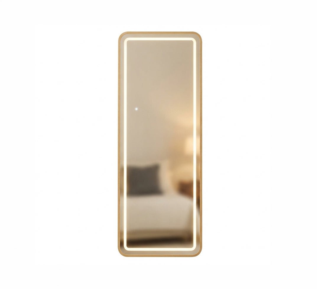 Illuminated rectangular floor mirror with a stand - Vitrine Furniture - Mirrors