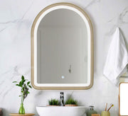 Illuminated wooden frame curved mirror - Vitrine Furniture - Mirrors