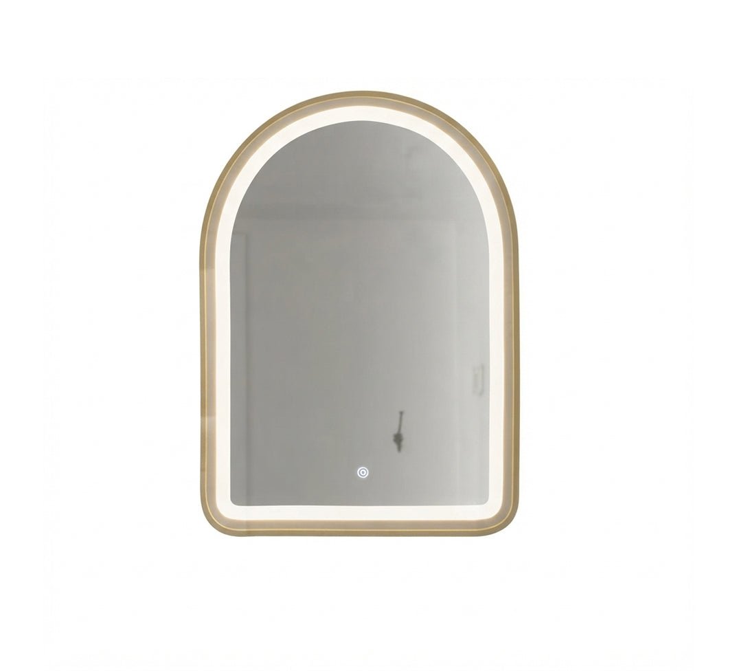 Illuminated wooden frame curved mirror - Vitrine Furniture - Mirrors