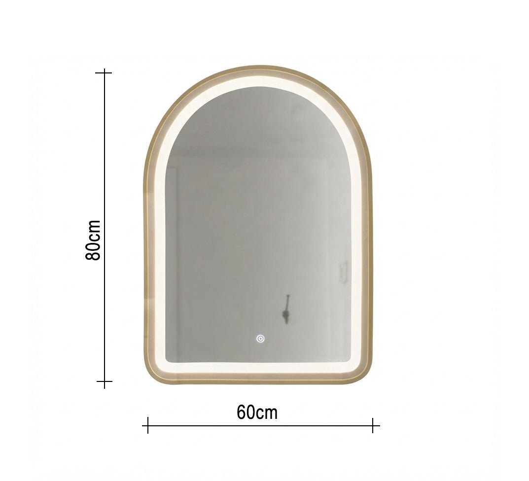 Illuminated wooden frame curved mirror - Vitrine Furniture - Mirrors