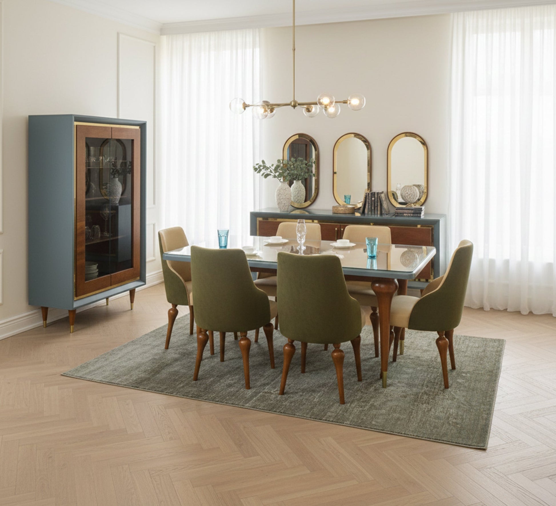 Indigo Dining Room: Elegant Comfort, Timeless Beauty - Vitrine Furniture - Sets