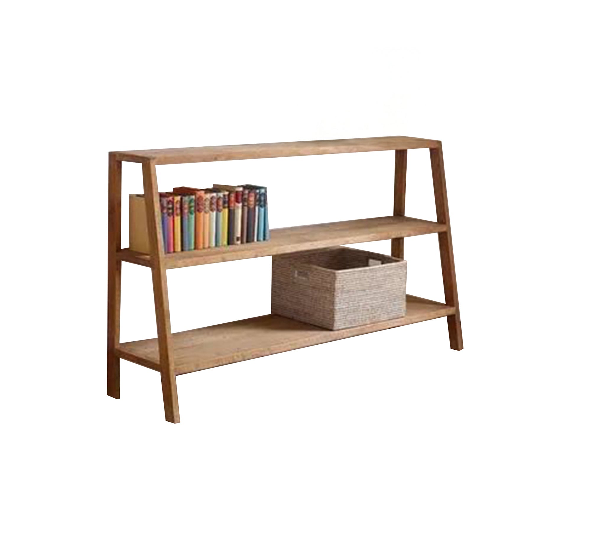 Innovative and practical modern wooden bookcase with sloping, hollow sides - Vitrine Furniture - Furniture