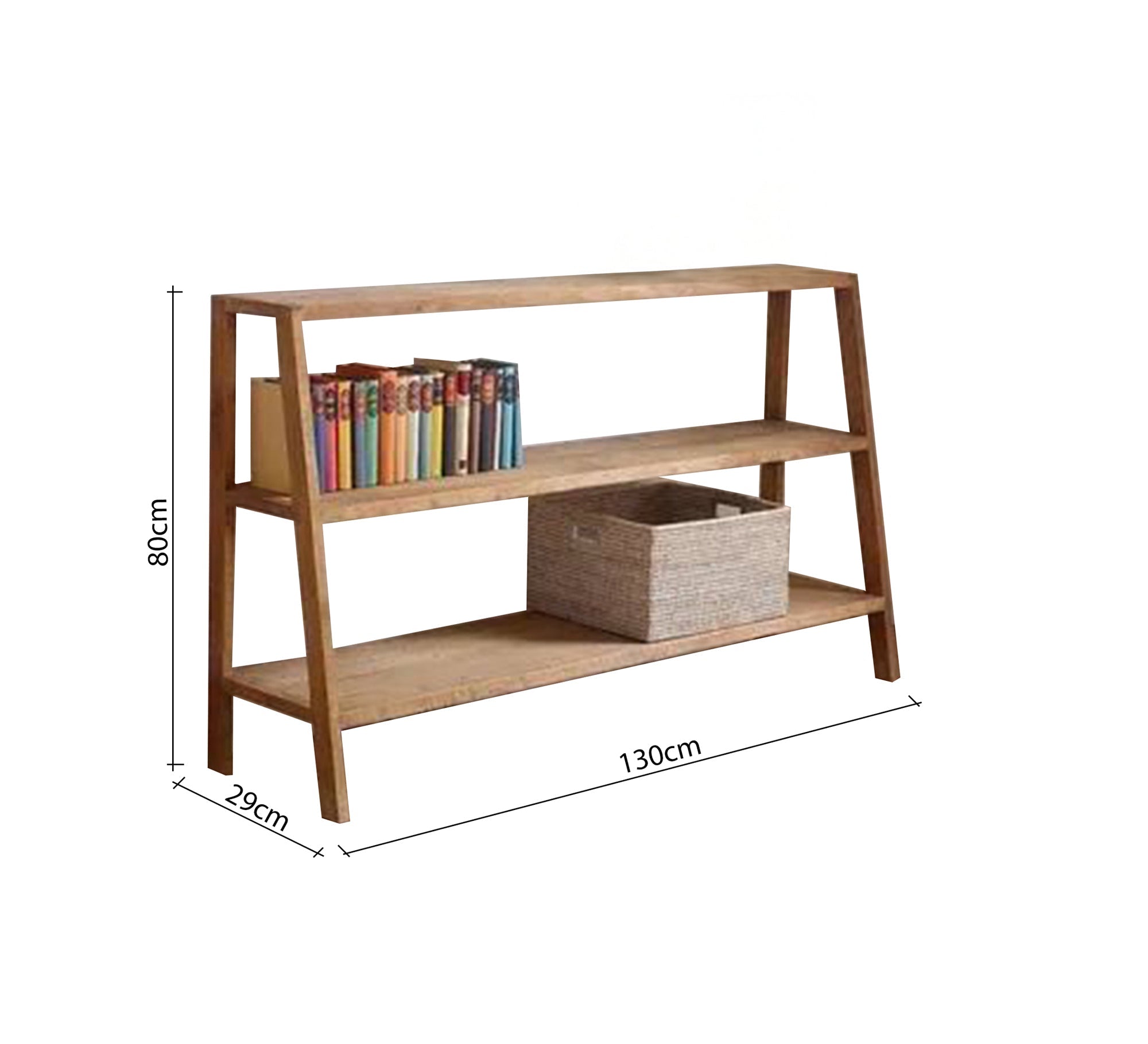 Innovative and practical modern wooden bookcase with sloping, hollow sides - Vitrine Furniture - Furniture