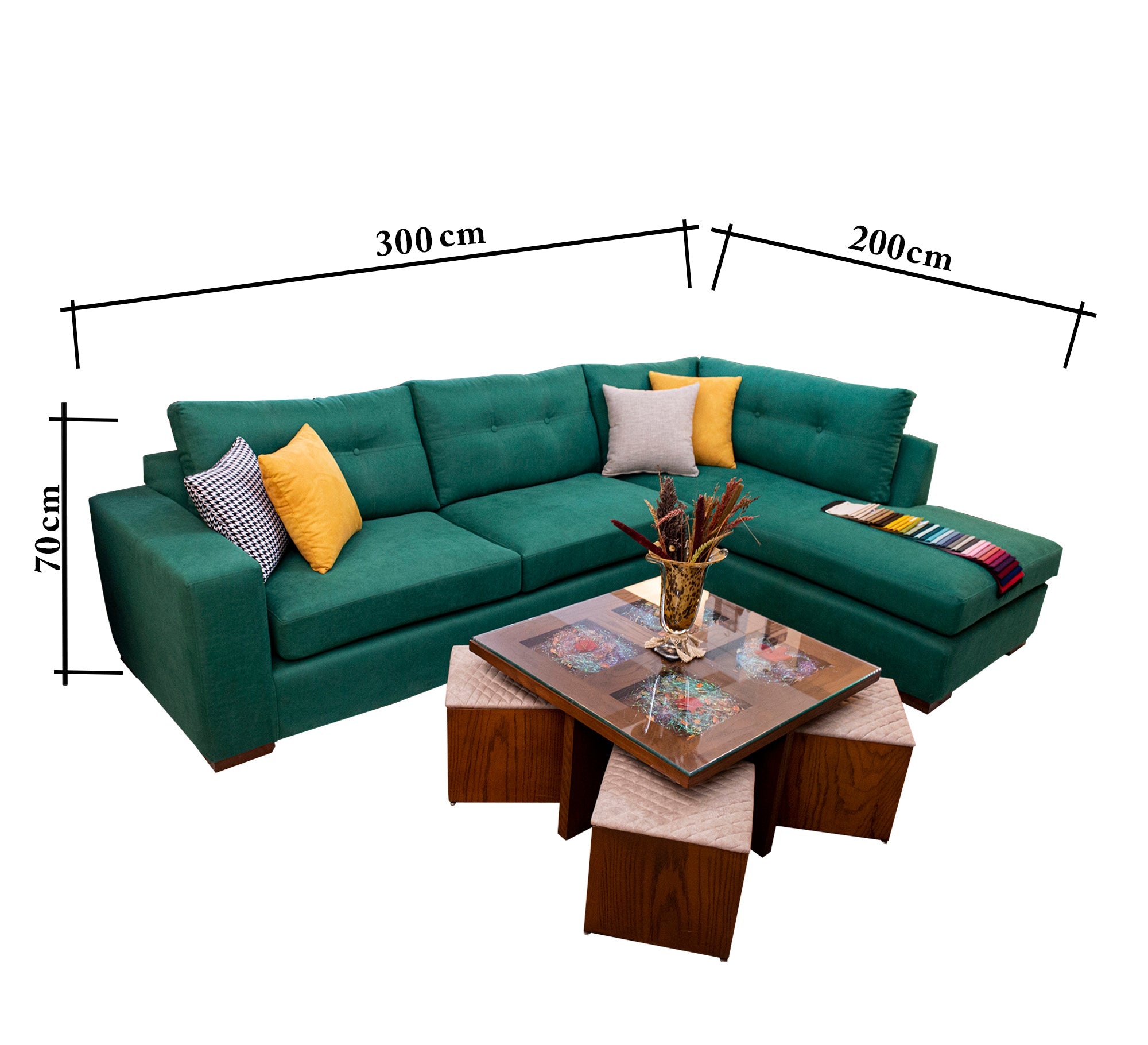 Iris Chaise longue and full upholstery - Vitrine Furniture - L - shape sofa set