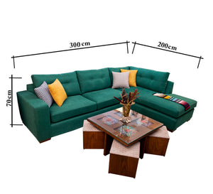 Iris Chaise longue and full upholstery - Vitrine Furniture - L - shape sofa set