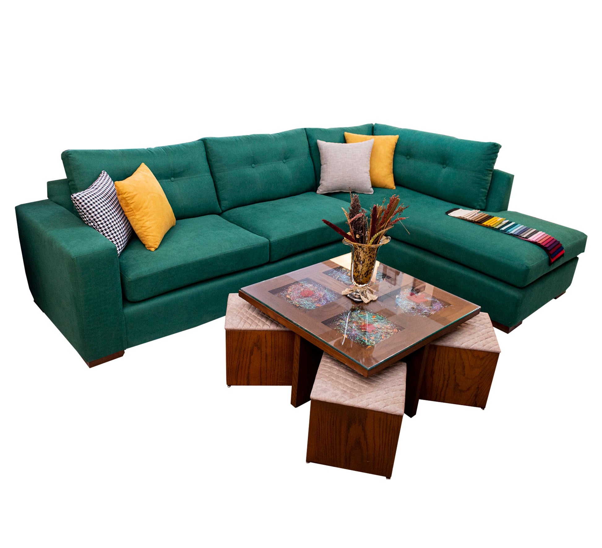 Iris Chaise longue and full upholstery - Vitrine Furniture - L - shape sofa set