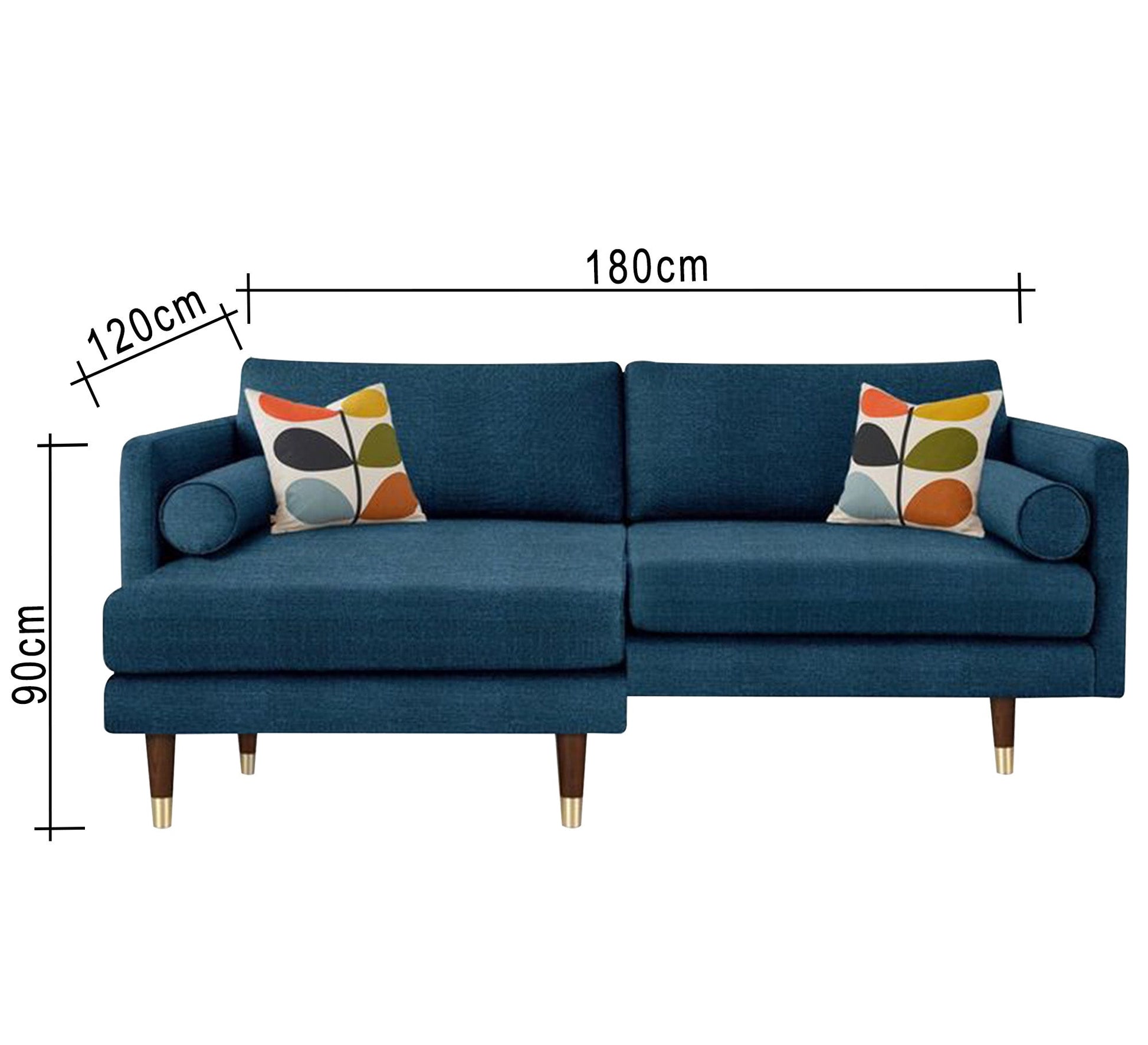 Its corner is L - shaped, blue - Vitrine Furniture - L - shape sofa set