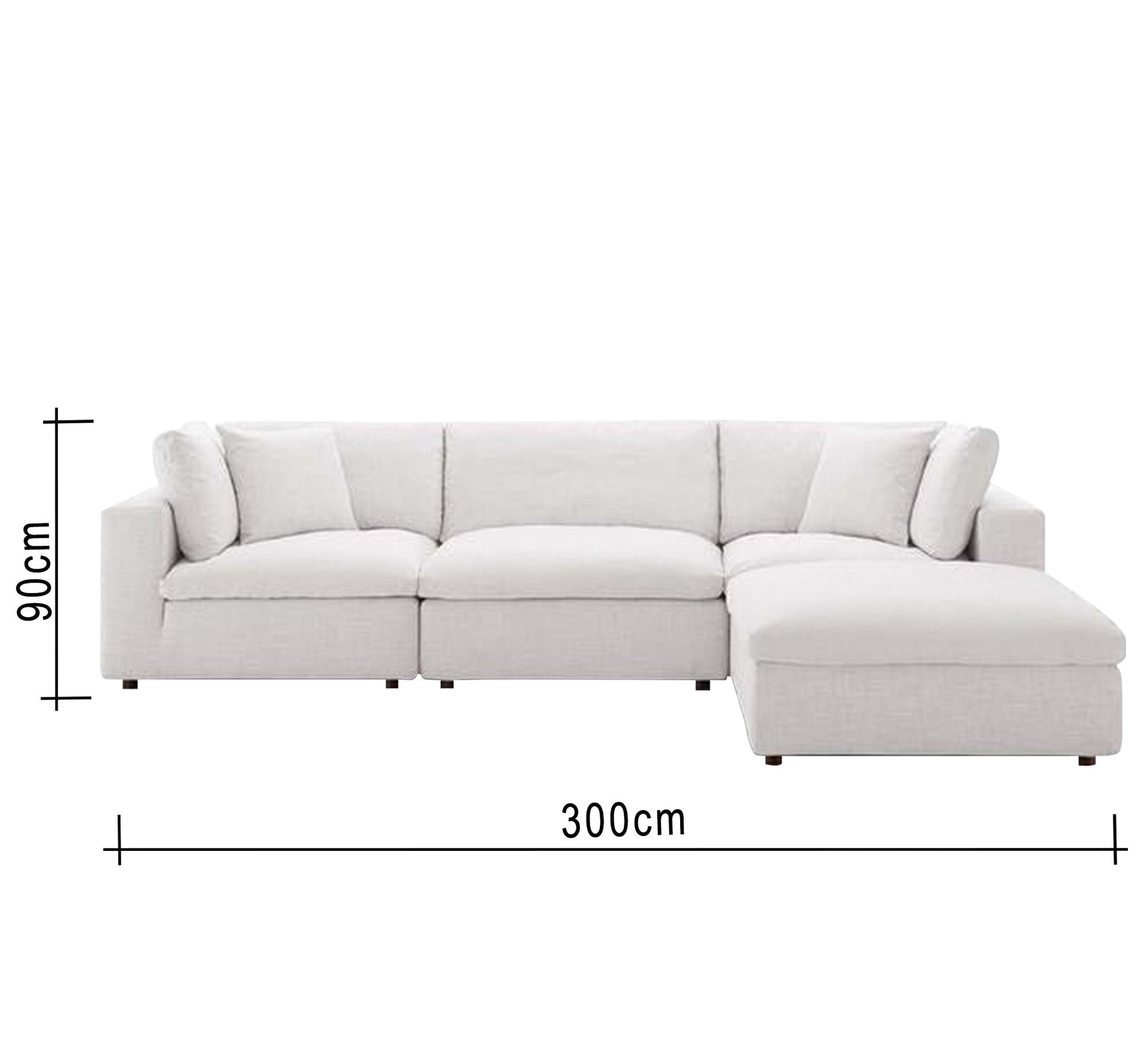Its corner is off white, puffed upholstery - Vitrine Furniture - L - shape sofa set