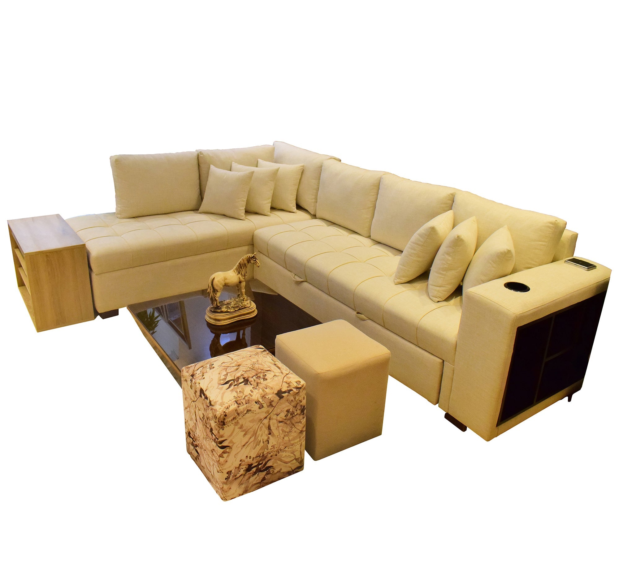 Ivory Corner: Elegant Décor, Timeless Sophistication - Vitrine Furniture - Sofa bed