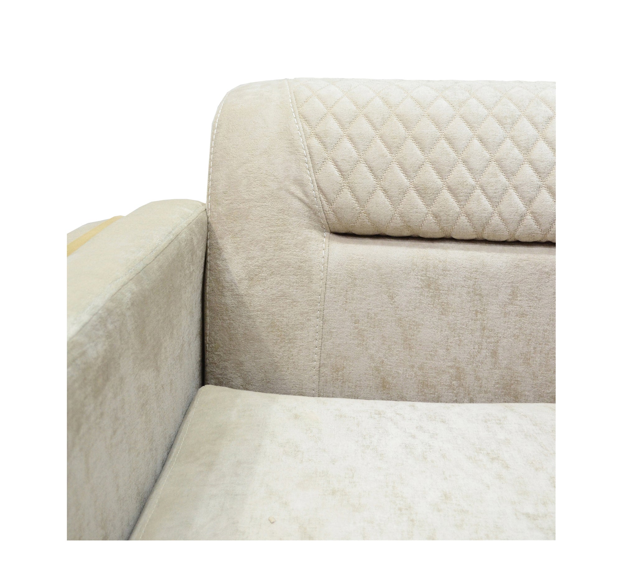 Ivory Dreams White Corner with Sleek Steel Ornaments - Vitrine Furniture - Living room sets