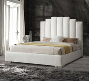 Ivory white bed with scalloped headboard - Vitrine Furniture - Furniture