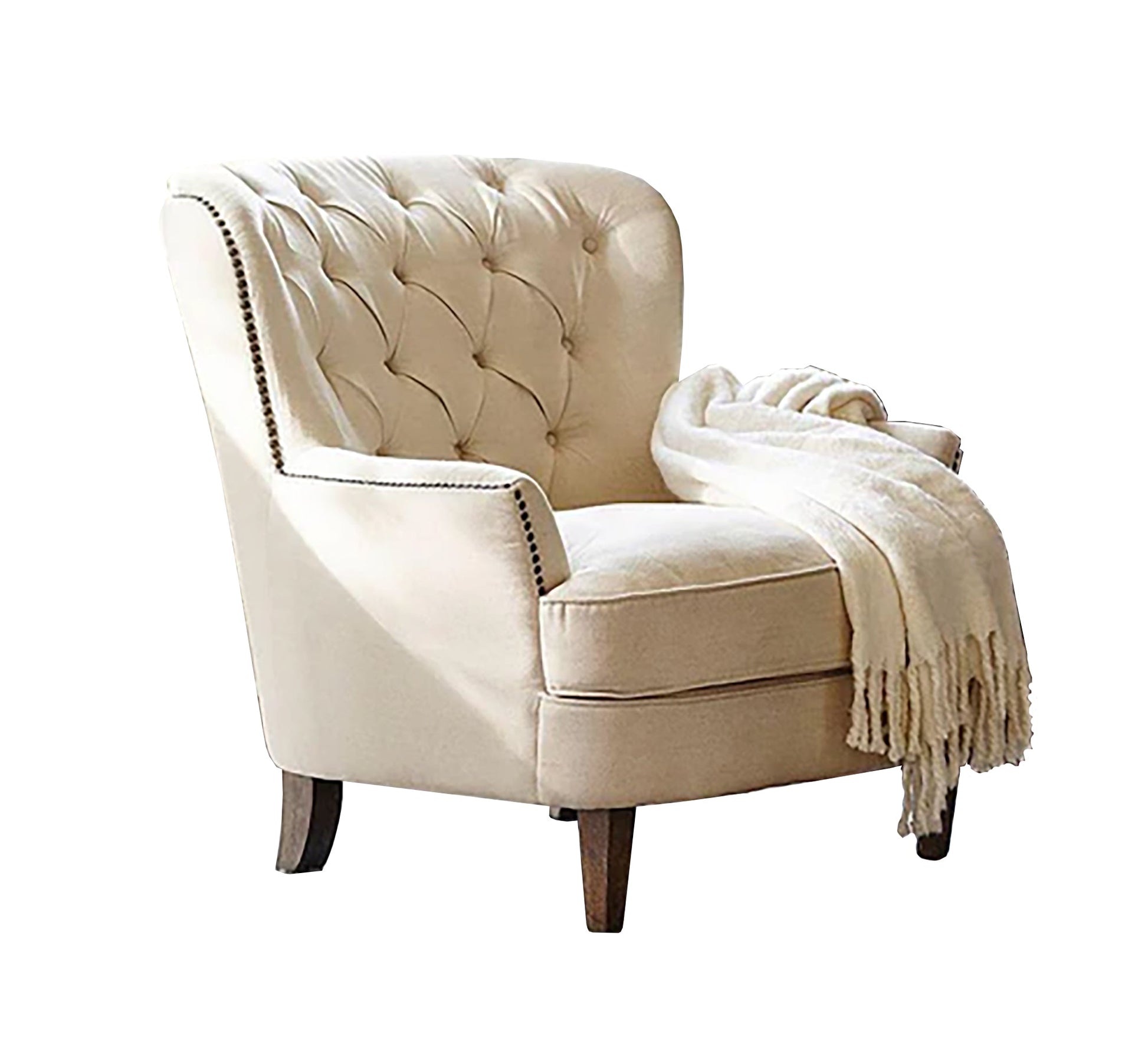 Ivory white heritage chair with comfortable body curves - Vitrine Furniture - Chairs & Chaise lounge