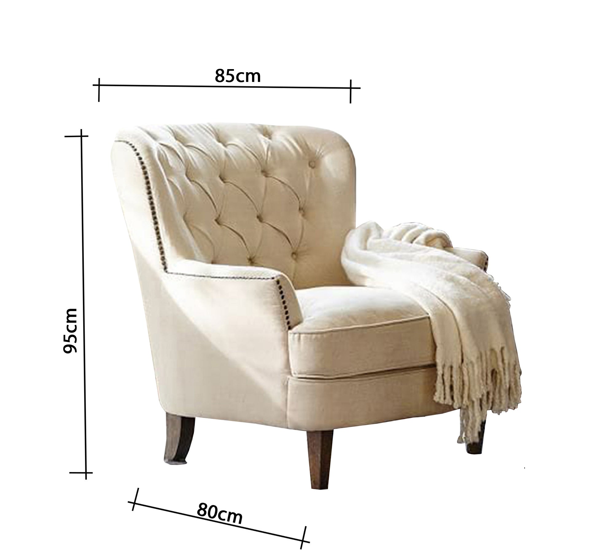 Ivory white heritage chair with comfortable body curves - Vitrine Furniture - Chairs & Chaise lounge