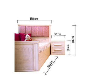 Junior bedroom with beige wood grain - Vitrine Furniture - Kids Rooms